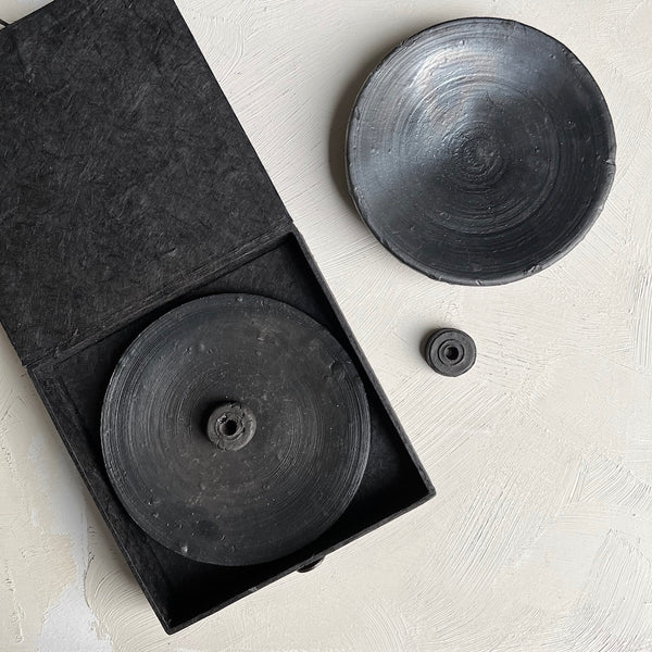 Handmade Clay Incense Holder | Zen Black